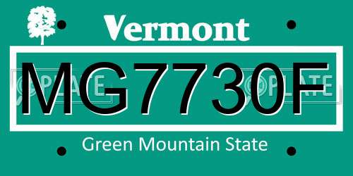 MG7730F Vermont License Plate