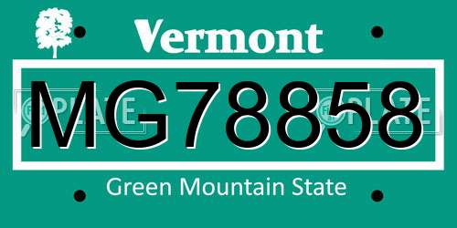 MG78858 Vermont License Plate