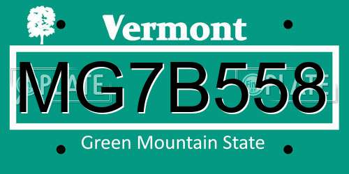 MG7B558 Vermont License Plate