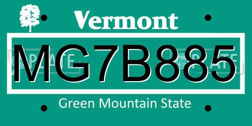 MG7B885 Vermont License Plate