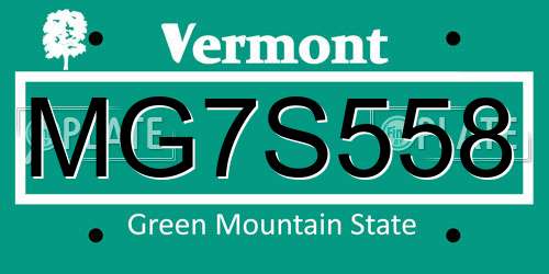 MG7S558 Vermont License Plate