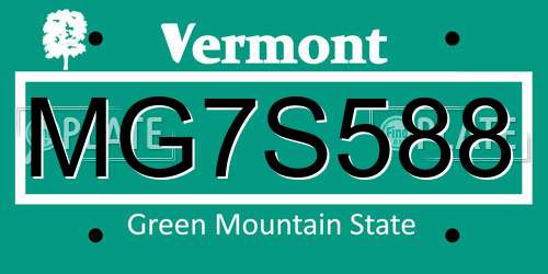 MG7S588 Vermont License Plate