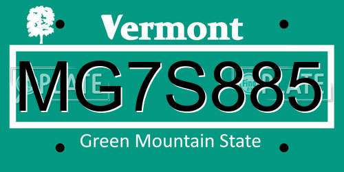 MG7S885 Vermont License Plate