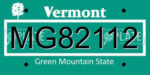 MG82112 Vermont License Plate