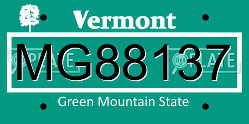 MG88137 Vermont License Plate