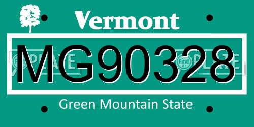 MG90328 Vermont License Plate