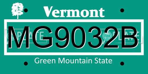MG9032B Vermont License Plate