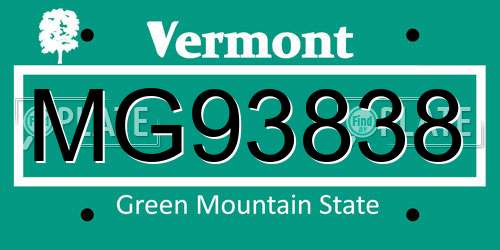 MG93838 Vermont License Plate