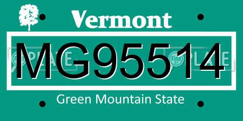 MG95514 Vermont License Plate