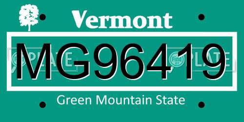 MG96419 Vermont License Plate