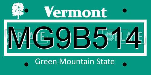 MG9B514 Vermont License Plate