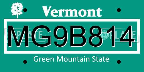 MG9B814 Vermont License Plate
