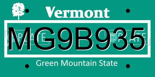 MG9B935 Vermont License Plate