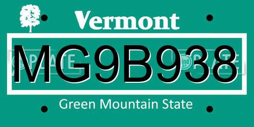 MG9B938 Vermont License Plate