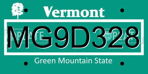 MG9D328 Vermont License Plate