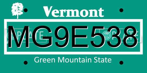 MG9E538 Vermont License Plate