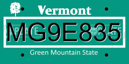MG9E835 Vermont License Plate