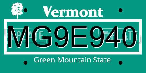 MG9E940 Vermont License Plate