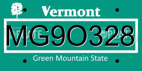 MG9O328 Vermont License Plate