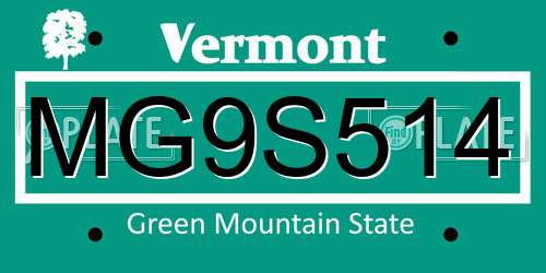 MG9S514 Vermont License Plate