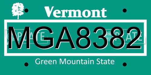 MGA8382 Vermont License Plate