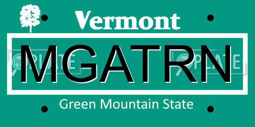 MGATRN Vermont License Plate