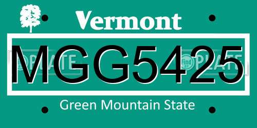 MGG5425 Vermont License Plate