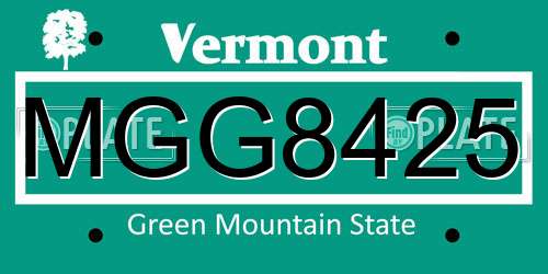 MGG8425 Vermont License Plate