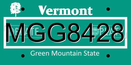 MGG8428 Vermont License Plate