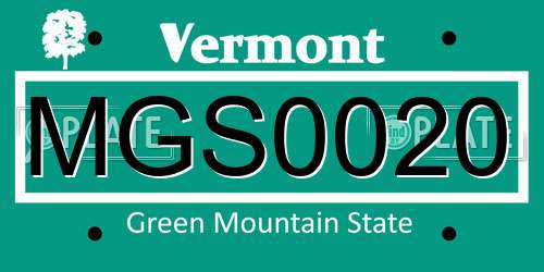 MGS0020 Vermont License Plate