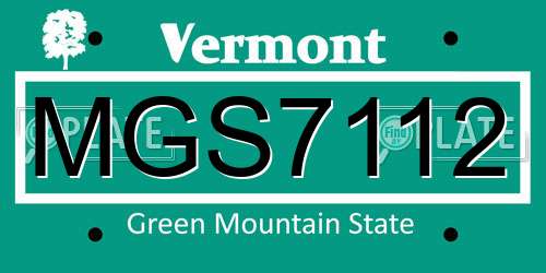MGS7112 Vermont License Plate