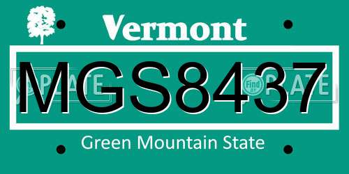 MGS8437 Vermont License Plate