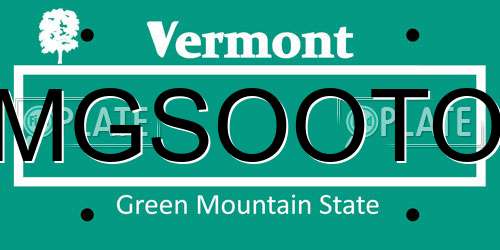 MGSOOTO Vermont License Plate