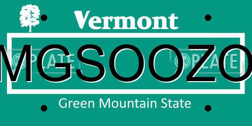 MGSOOZO Vermont License Plate