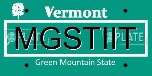 MGSTIIT Vermont License Plate