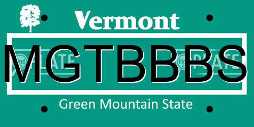 MGTBBBS Vermont License Plate
