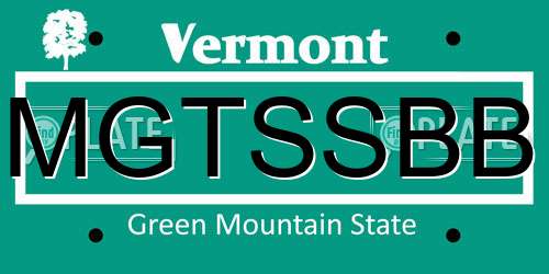 MGTSSBB Vermont License Plate