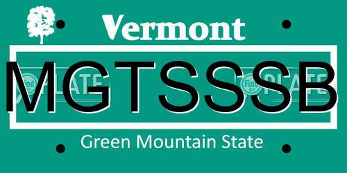 MGTSSSB Vermont License Plate