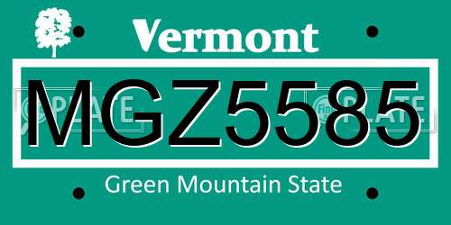 MGZ5585 Vermont License Plate