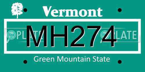 MH274 Vermont License Plate