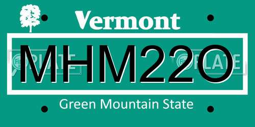 MHM22O Vermont License Plate