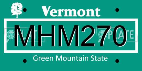 MHM270 Vermont License Plate