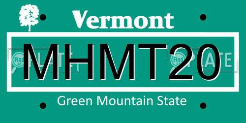 MHMT20 Vermont License Plate