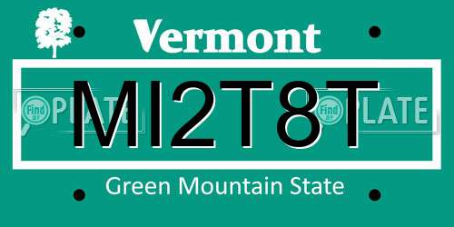 MI2T8T Vermont License Plate