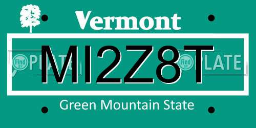 MI2Z8T Vermont License Plate