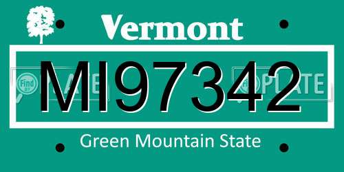 MI97342 Vermont License Plate