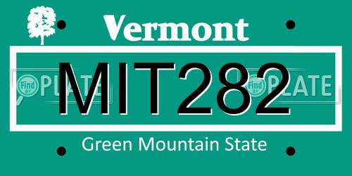 MIT282 Vermont License Plate
