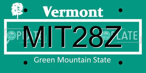 MIT28Z Vermont License Plate