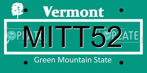 MITT52 Vermont License Plate