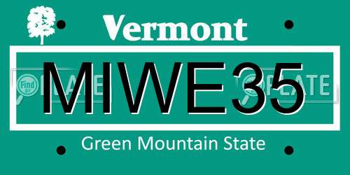MIWE35 Vermont License Plate